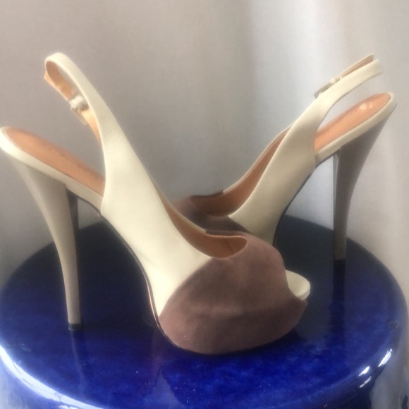 Lamb Gwen Stephanie rock steady sling back peep toe platform neutral nude cream - Picture 6 of 14